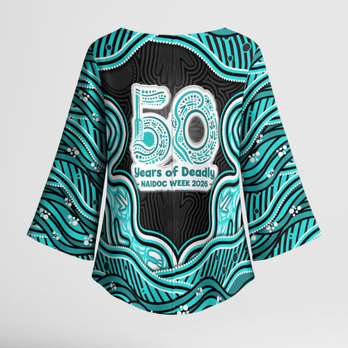 Brisbane Heat NAIDOC Week 2026 Kimono Sleeve Blouse Aboriginal Indigenous - 50 Years of Deadly