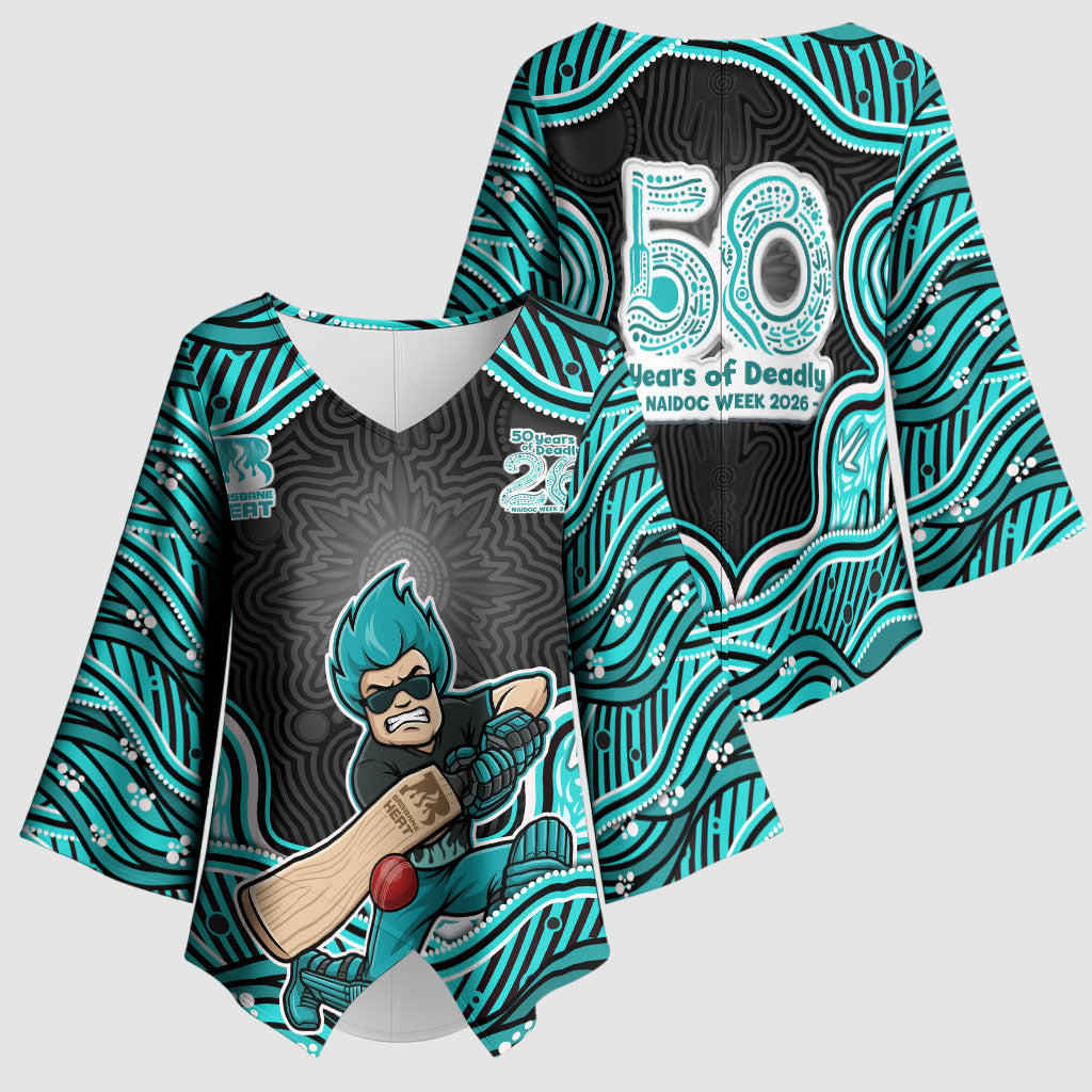 Brisbane Heat NAIDOC Week 2026 Kimono Sleeve Blouse Aboriginal Indigenous - 50 Years of Deadly