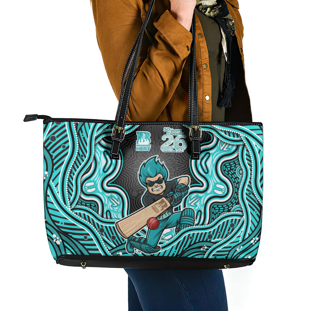 Brisbane Heat NAIDOC Week 2026 Leather Tote Bag Aboriginal Indigenous - 50 Years of Deadly