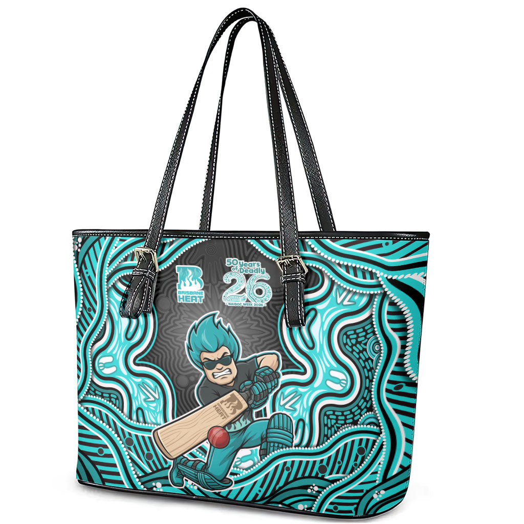 Brisbane Heat NAIDOC Week 2026 Leather Tote Bag Aboriginal Indigenous - 50 Years of Deadly