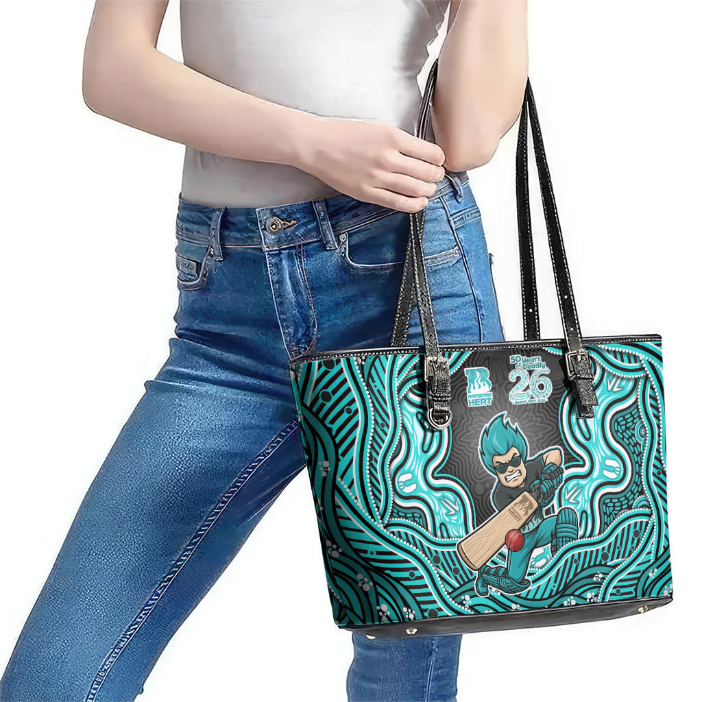 Brisbane Heat NAIDOC Week 2026 Leather Tote Bag Aboriginal Indigenous - 50 Years of Deadly