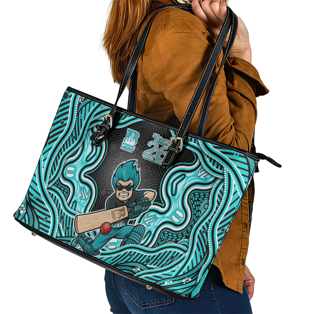 Brisbane Heat NAIDOC Week 2026 Leather Tote Bag Aboriginal Indigenous - 50 Years of Deadly