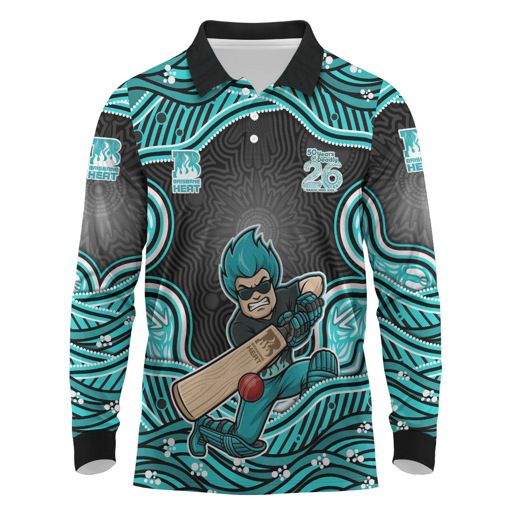 Brisbane Heat NAIDOC Week 2026 Long Sleeve Polo Shirt Aboriginal Indigenous - 50 Years of Deadly
