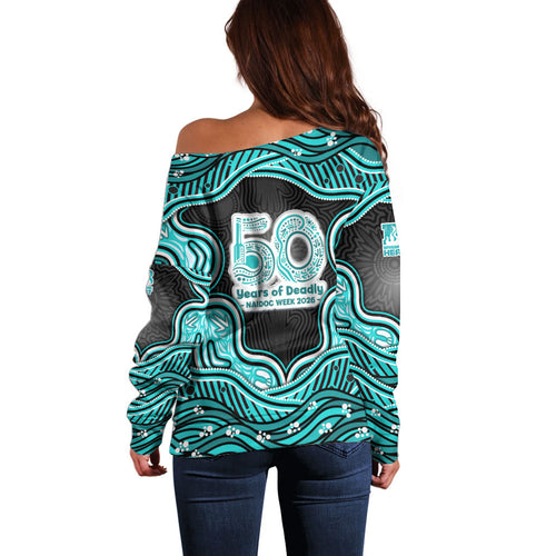 Brisbane Heat NAIDOC Week 2026 Off Shoulder Sweater Aboriginal Indigenous - 50 Years of Deadly
