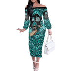 Brisbane Heat NAIDOC Week 2026 Off The Shoulder Long Sleeve Dress Aboriginal Indigenous - 50 Years of Deadly