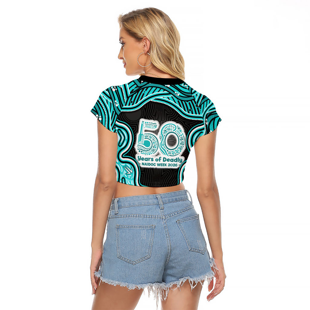 Brisbane Heat NAIDOC Week 2026 Raglan Cropped T Shirt Aboriginal Indigenous - 50 Years of Deadly