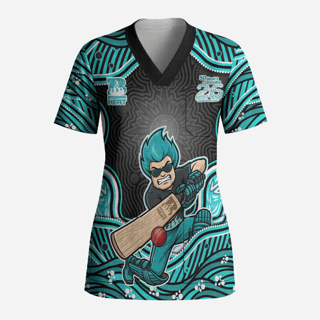 Brisbane Heat NAIDOC Week 2026 Scrub Top Aboriginal Indigenous - 50 Years of Deadly