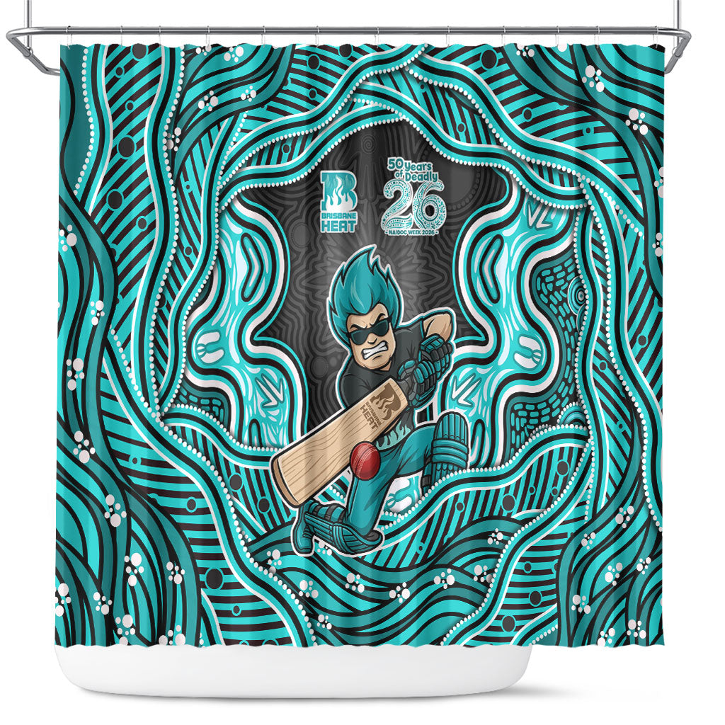 Brisbane Heat NAIDOC Week 2026 Shower Curtain Aboriginal Indigenous - 50 Years of Deadly