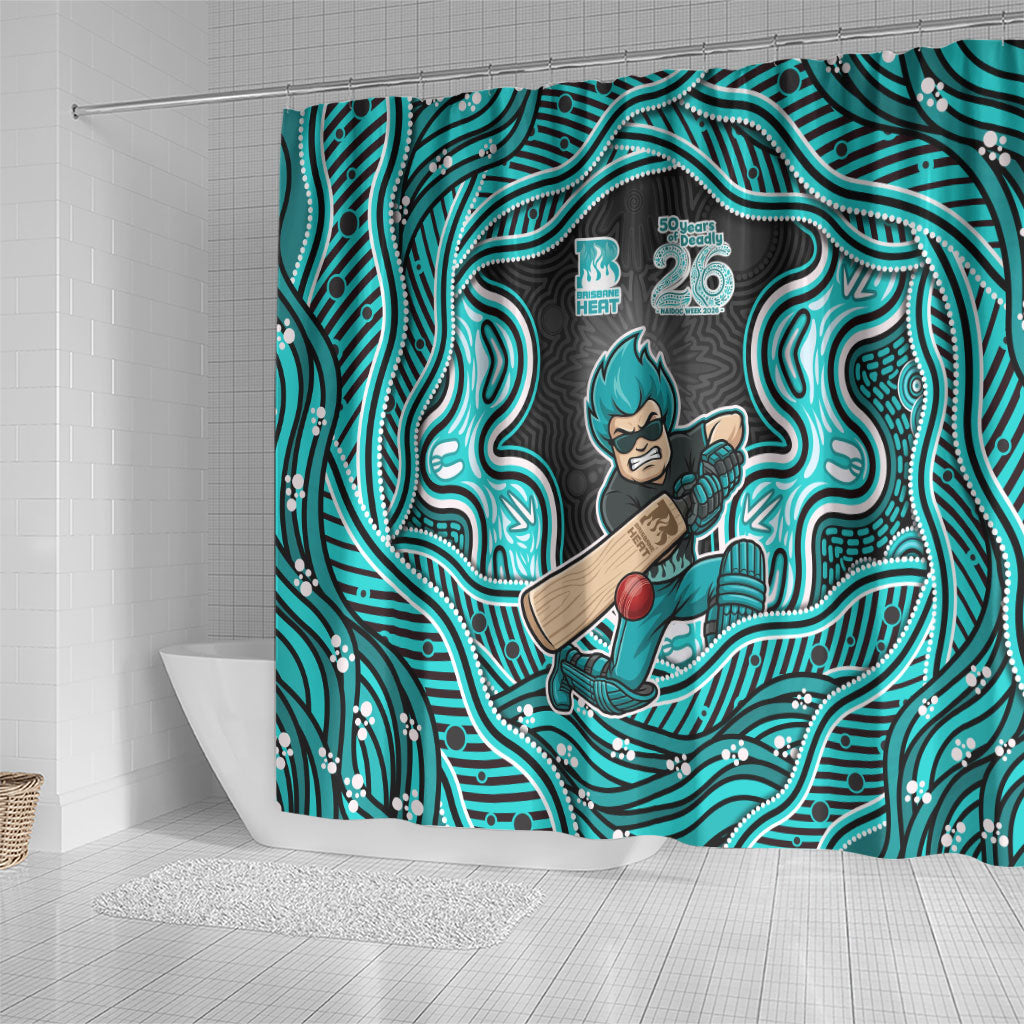Brisbane Heat NAIDOC Week 2026 Shower Curtain Aboriginal Indigenous - 50 Years of Deadly