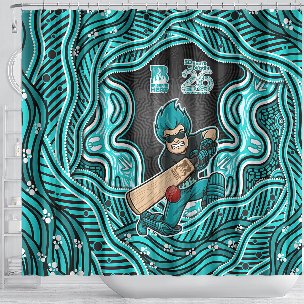 Brisbane Heat NAIDOC Week 2026 Shower Curtain Aboriginal Indigenous - 50 Years of Deadly