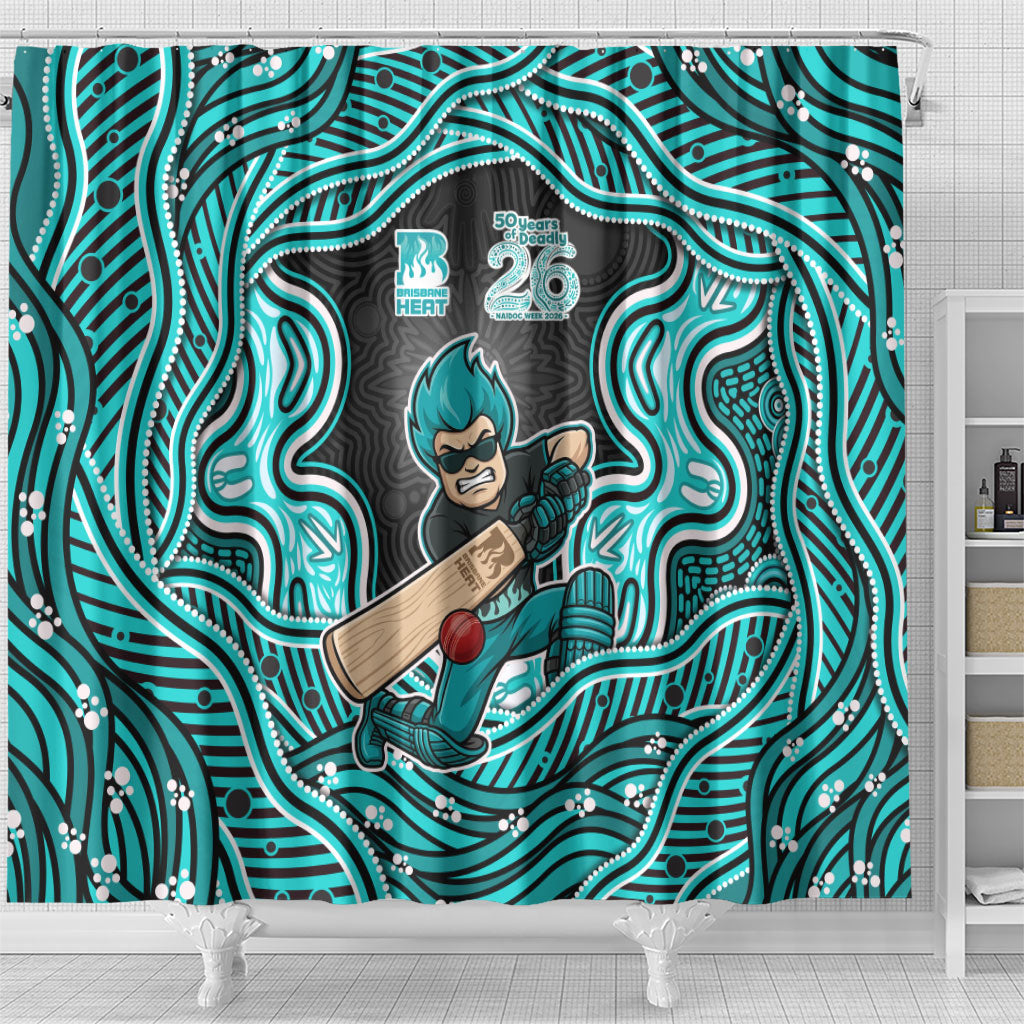 Brisbane Heat NAIDOC Week 2026 Shower Curtain Aboriginal Indigenous - 50 Years of Deadly