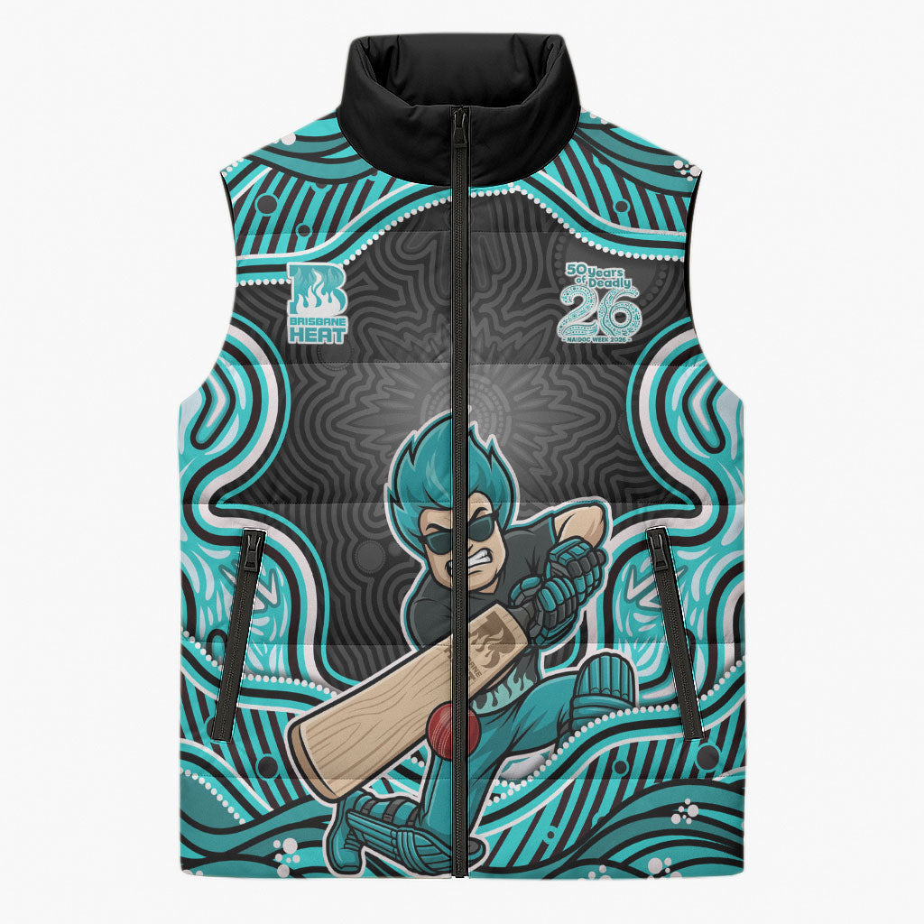 Brisbane Heat NAIDOC Week 2026 Sleeveless Puffer Jacket Aboriginal Indigenous - 50 Years of Deadly