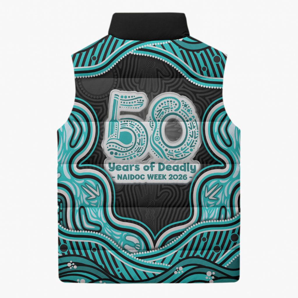 Brisbane Heat NAIDOC Week 2026 Sleeveless Puffer Jacket Aboriginal Indigenous - 50 Years of Deadly