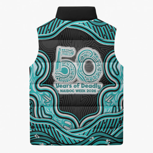 Brisbane Heat NAIDOC Week 2026 Sleeveless Puffer Jacket Aboriginal Indigenous - 50 Years of Deadly