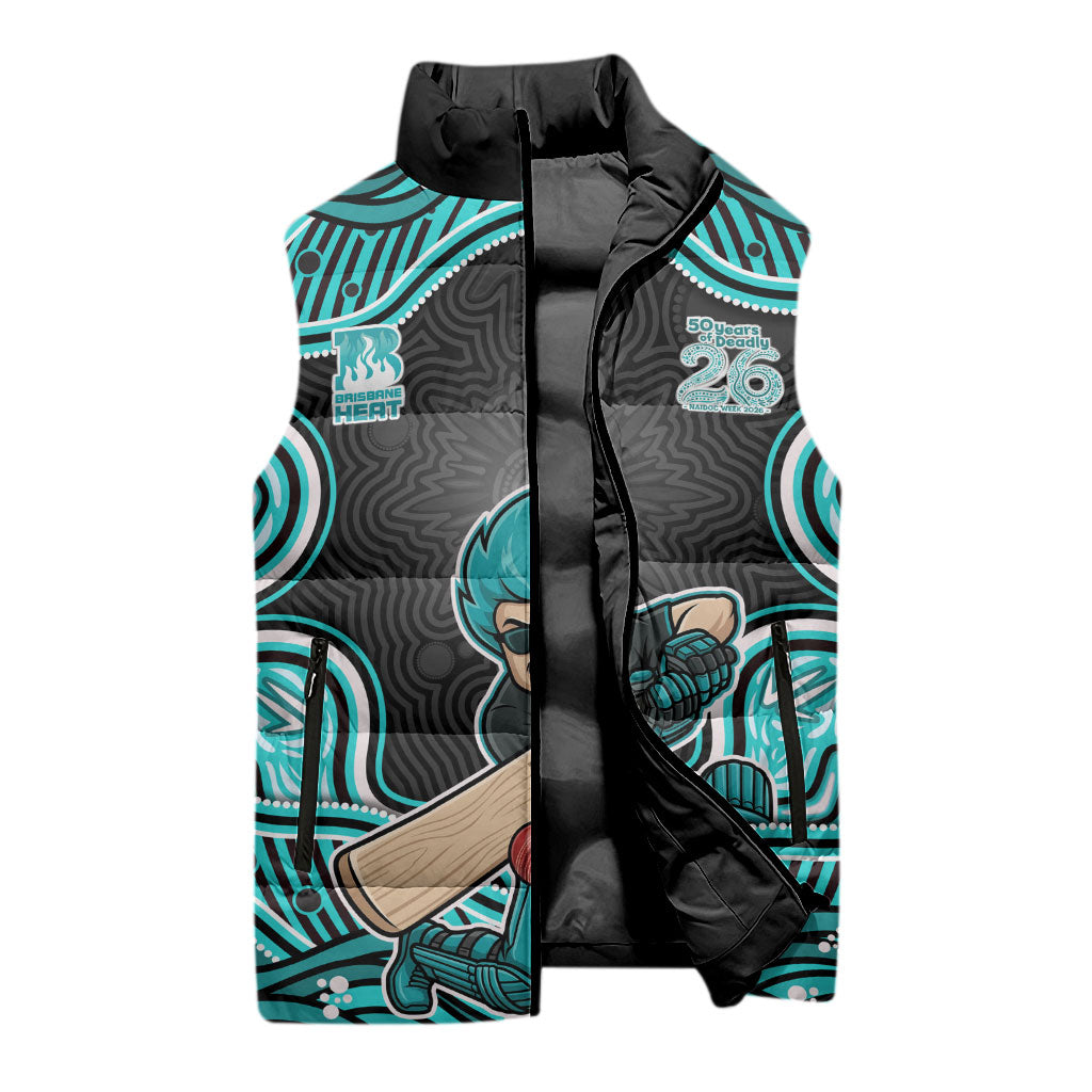 Brisbane Heat NAIDOC Week 2026 Sleeveless Puffer Jacket Aboriginal Indigenous - 50 Years of Deadly