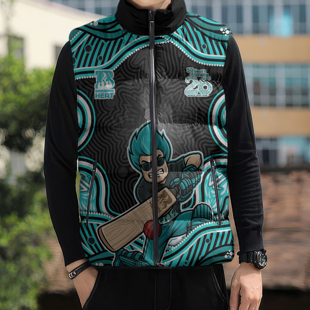 Brisbane Heat NAIDOC Week 2026 Sleeveless Puffer Jacket Aboriginal Indigenous - 50 Years of Deadly