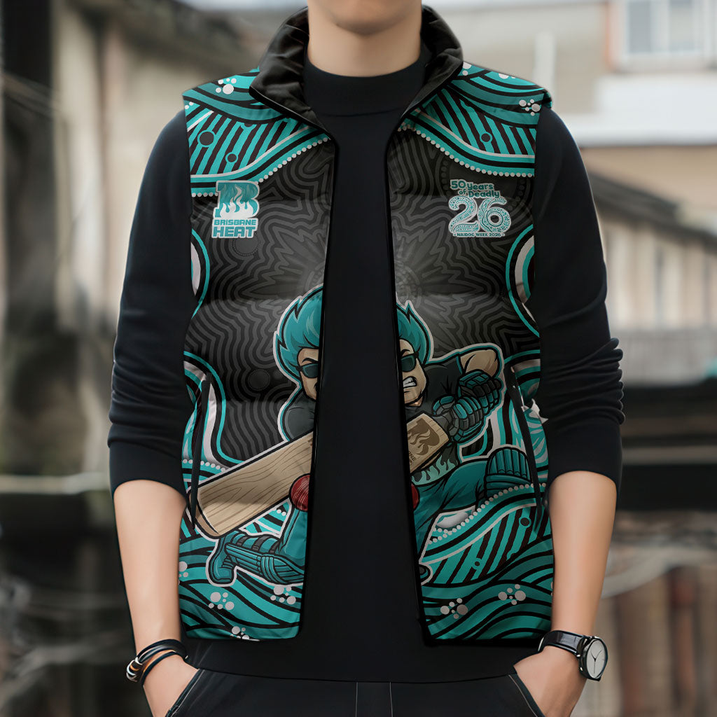 Brisbane Heat NAIDOC Week 2026 Sleeveless Puffer Jacket Aboriginal Indigenous - 50 Years of Deadly