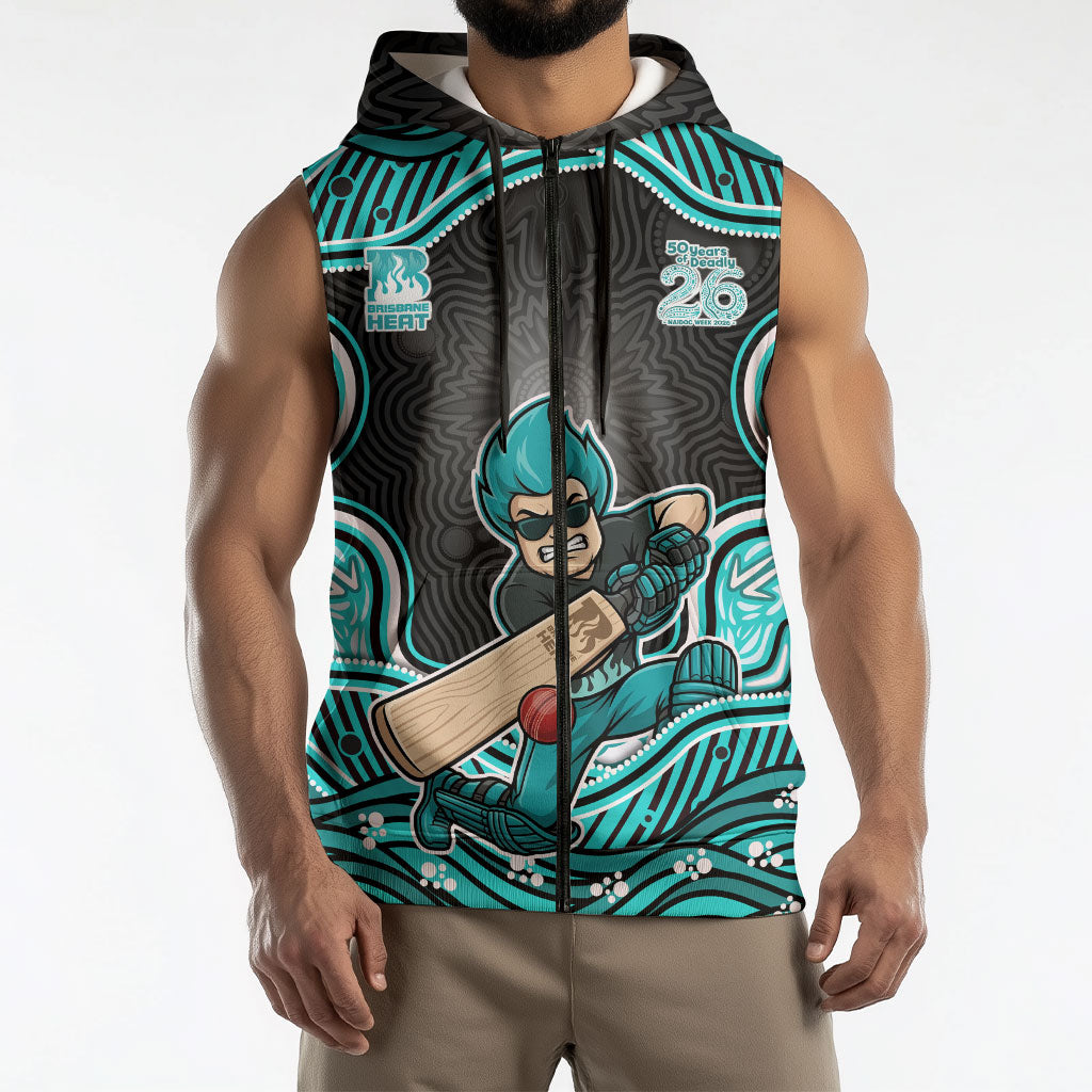 Brisbane Heat NAIDOC Week 2026 Sleeveless Zip Hoodie Aboriginal Indigenous - 50 Years of Deadly