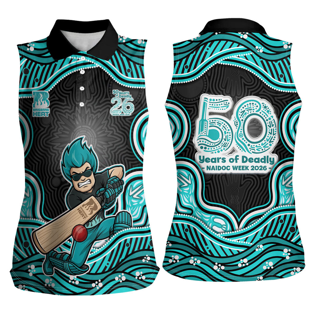 Brisbane Heat NAIDOC Week 2026 Women Sleeveless Polo Shirt Aboriginal Indigenous - 50 Years of Deadly