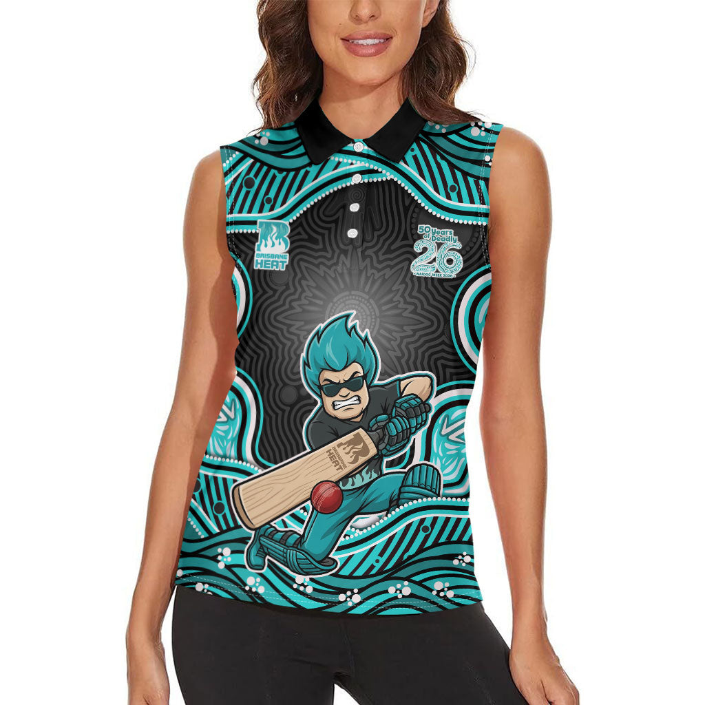 Brisbane Heat NAIDOC Week 2026 Women Sleeveless Polo Shirt Aboriginal Indigenous - 50 Years of Deadly