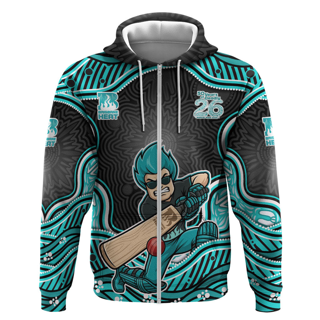 Brisbane Heat NAIDOC Week 2026 Zip Hoodie Aboriginal Indigenous - 50 Years of Deadly