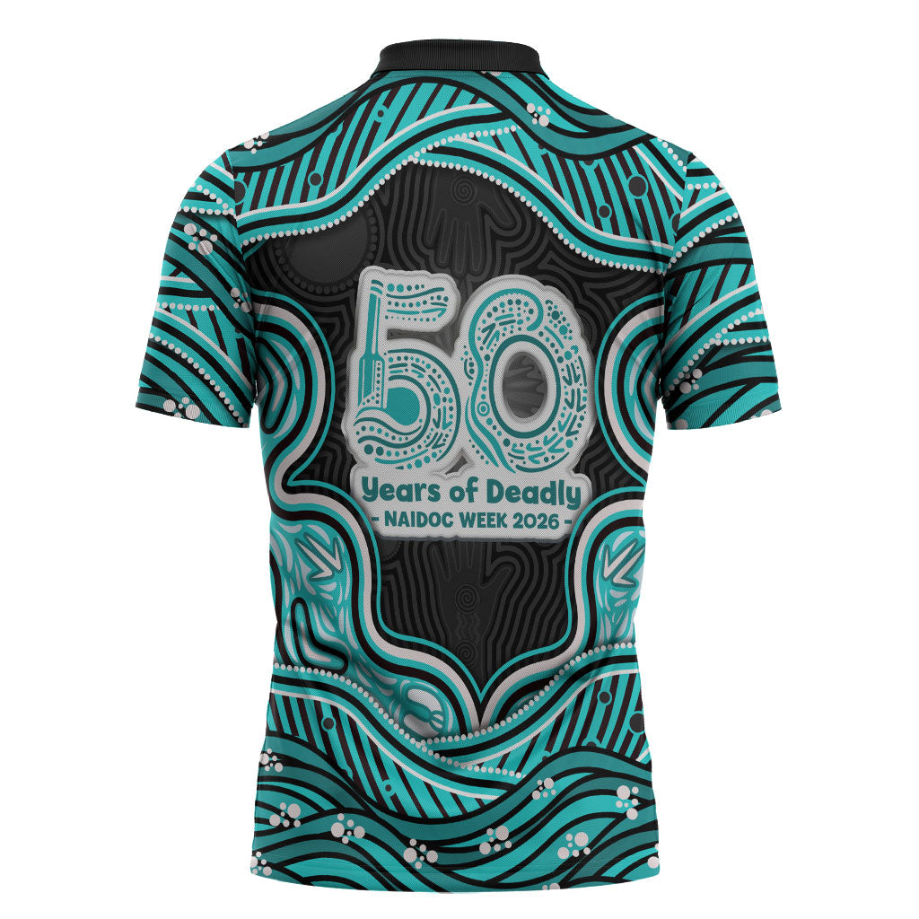 Brisbane Heat NAIDOC Week 2026 Zipper Polo Shirt Aboriginal Indigenous - 50 Years of Deadly