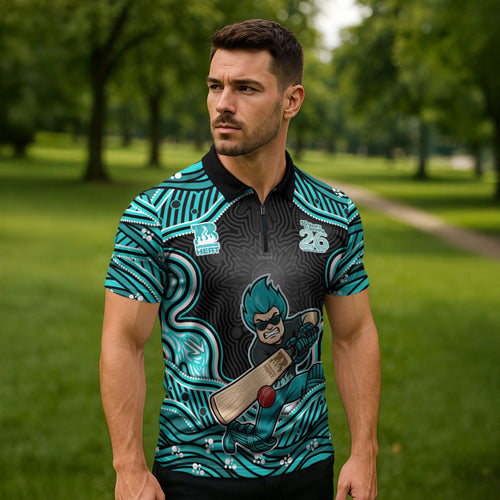 Brisbane Heat NAIDOC Week 2026 Zipper Polo Shirt Aboriginal Indigenous - 50 Years of Deadly