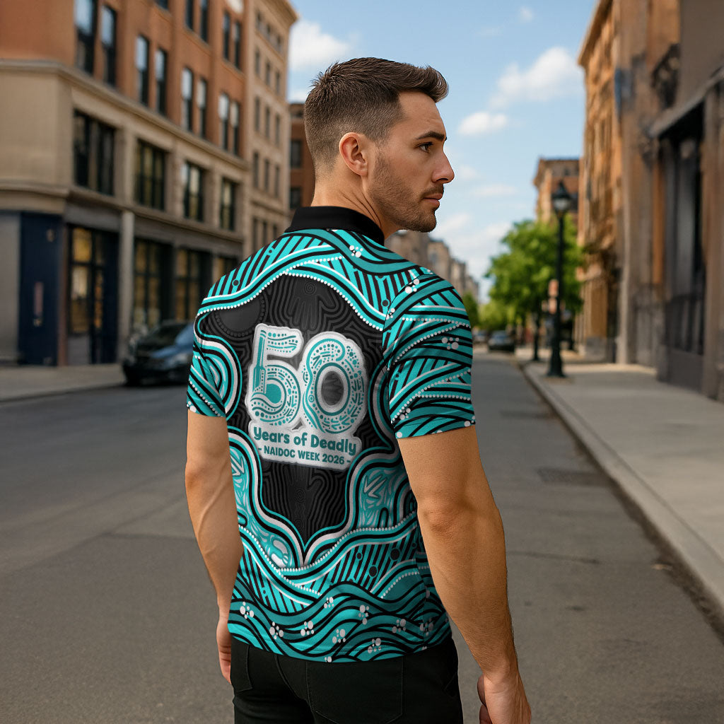 Brisbane Heat NAIDOC Week 2026 Zipper Polo Shirt Aboriginal Indigenous - 50 Years of Deadly