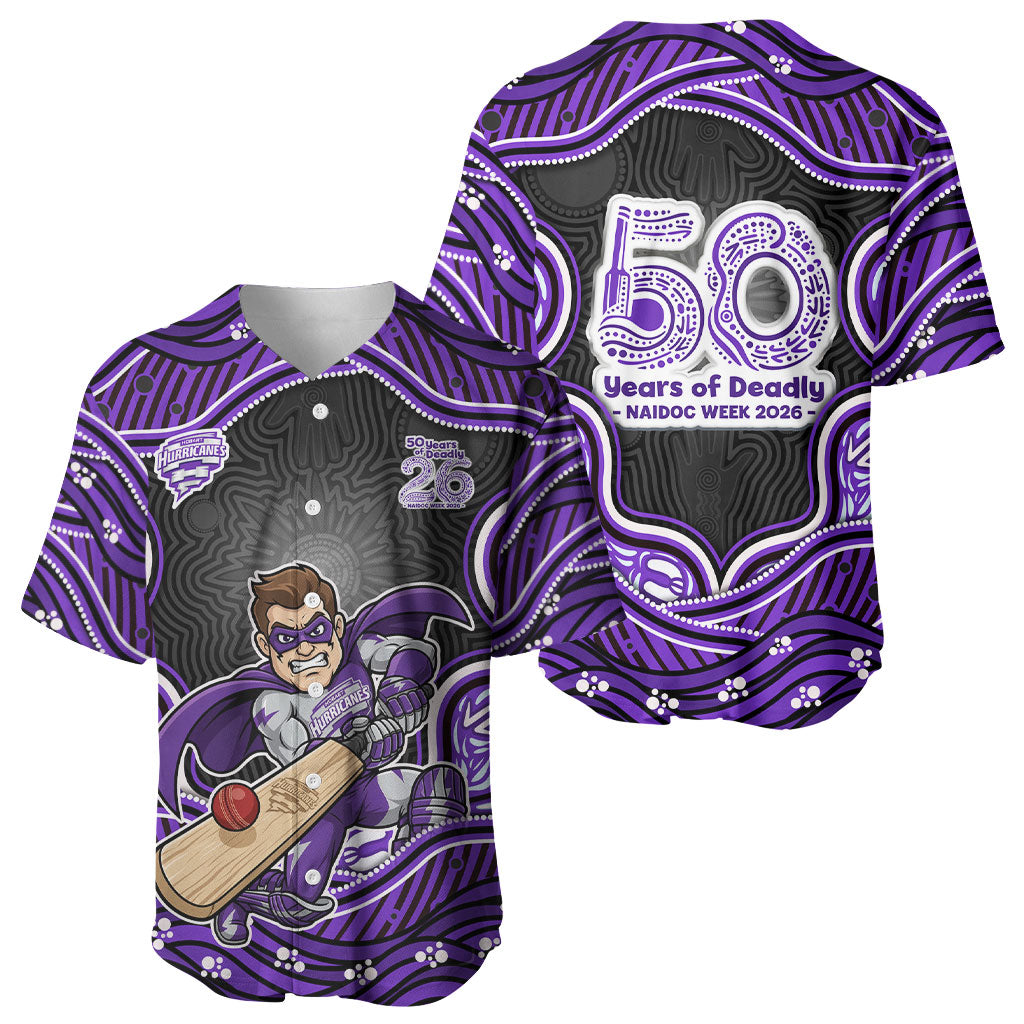 Hobart Hurricanes NAIDOC Week 2026 Baseball Jersey Aboriginal Indigenous - 50 Years of Deadly