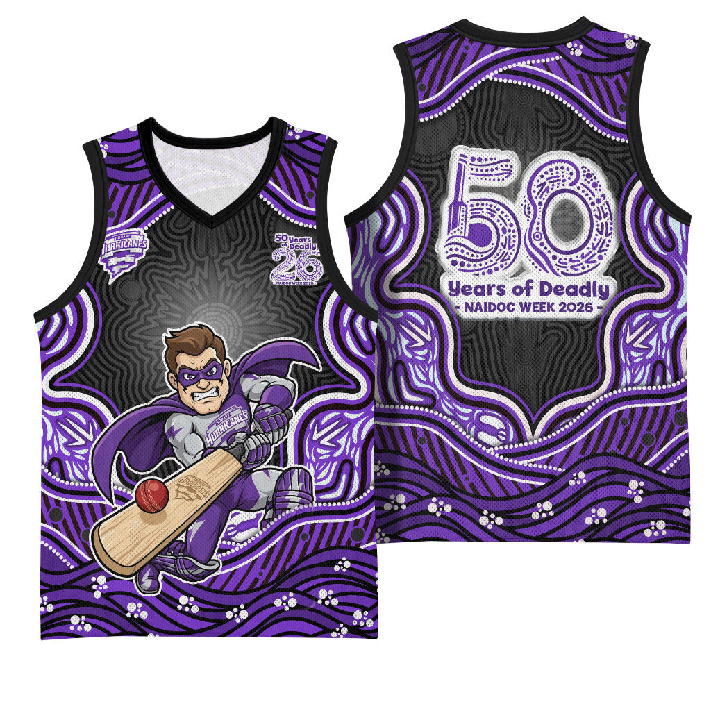 Hobart Hurricanes NAIDOC Week 2026 Basketball Jersey Aboriginal Indigenous - 50 Years of Deadly