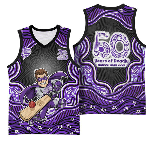 Hobart Hurricanes NAIDOC Week 2026 Basketball Jersey Aboriginal Indigenous - 50 Years of Deadly