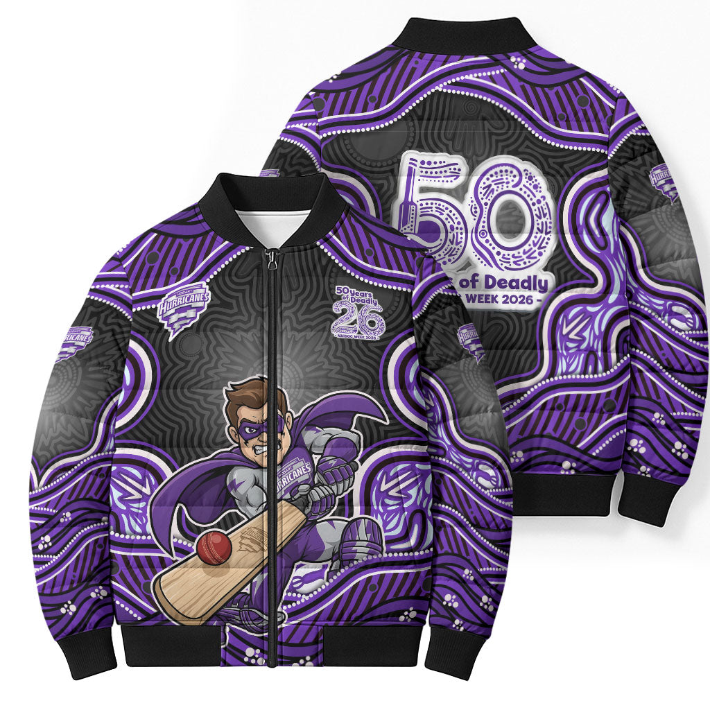 Hobart Hurricanes NAIDOC Week 2026 Bomber Puffer Jacket Aboriginal Indigenous - 50 Years of Deadly