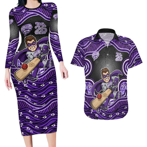 Hobart Hurricanes NAIDOC Week 2026 Couples Matching Long Sleeve Bodycon Dress and Hawaiian Shirt Aboriginal Indigenous - 50 Years of Deadly