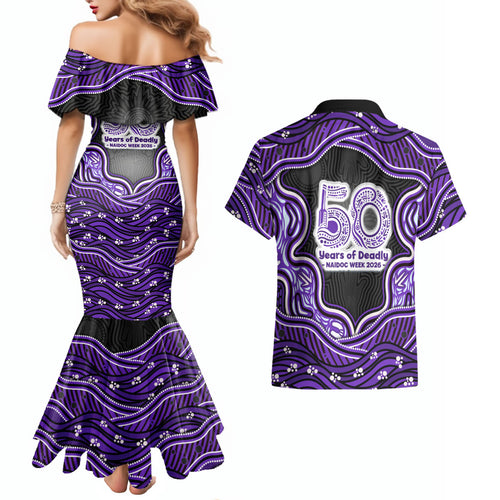 Hobart Hurricanes NAIDOC Week 2026 Couples Matching Mermaid Dress and Hawaiian Shirt Aboriginal Indigenous - 50 Years of Deadly