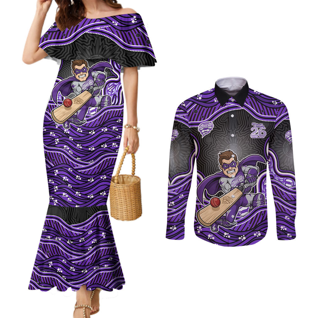 Hobart Hurricanes NAIDOC Week 2026 Couples Matching Mermaid Dress and Long Sleeve Button Shirt Aboriginal Indigenous - 50 Years of Deadly