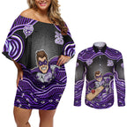 Hobart Hurricanes NAIDOC Week 2026 Couples Matching Off Shoulder Short Dress and Long Sleeve Button Shirt Aboriginal Indigenous - 50 Years of Deadly