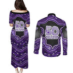 Hobart Hurricanes NAIDOC Week 2026 Couples Matching Puletasi and Long Sleeve Button Shirt Aboriginal Indigenous - 50 Years of Deadly