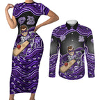 Hobart Hurricanes NAIDOC Week 2026 Couples Matching Short Sleeve Bodycon Dress and Long Sleeve Button Shirt Aboriginal Indigenous - 50 Years of Deadly