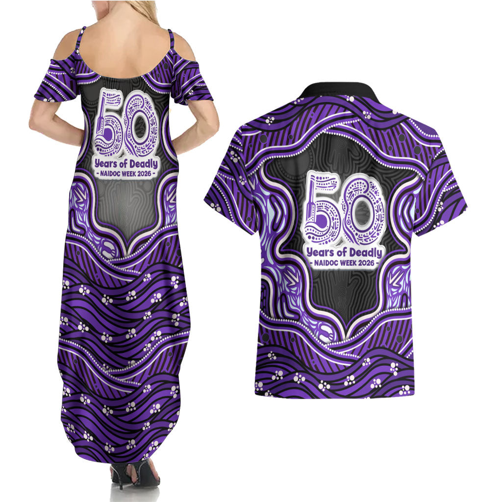 Hobart Hurricanes NAIDOC Week 2026 Couples Matching Summer Maxi Dress and Hawaiian Shirt Aboriginal Indigenous - 50 Years of Deadly