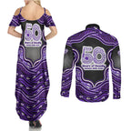 Hobart Hurricanes NAIDOC Week 2026 Couples Matching Summer Maxi Dress and Long Sleeve Button Shirt Aboriginal Indigenous - 50 Years of Deadly
