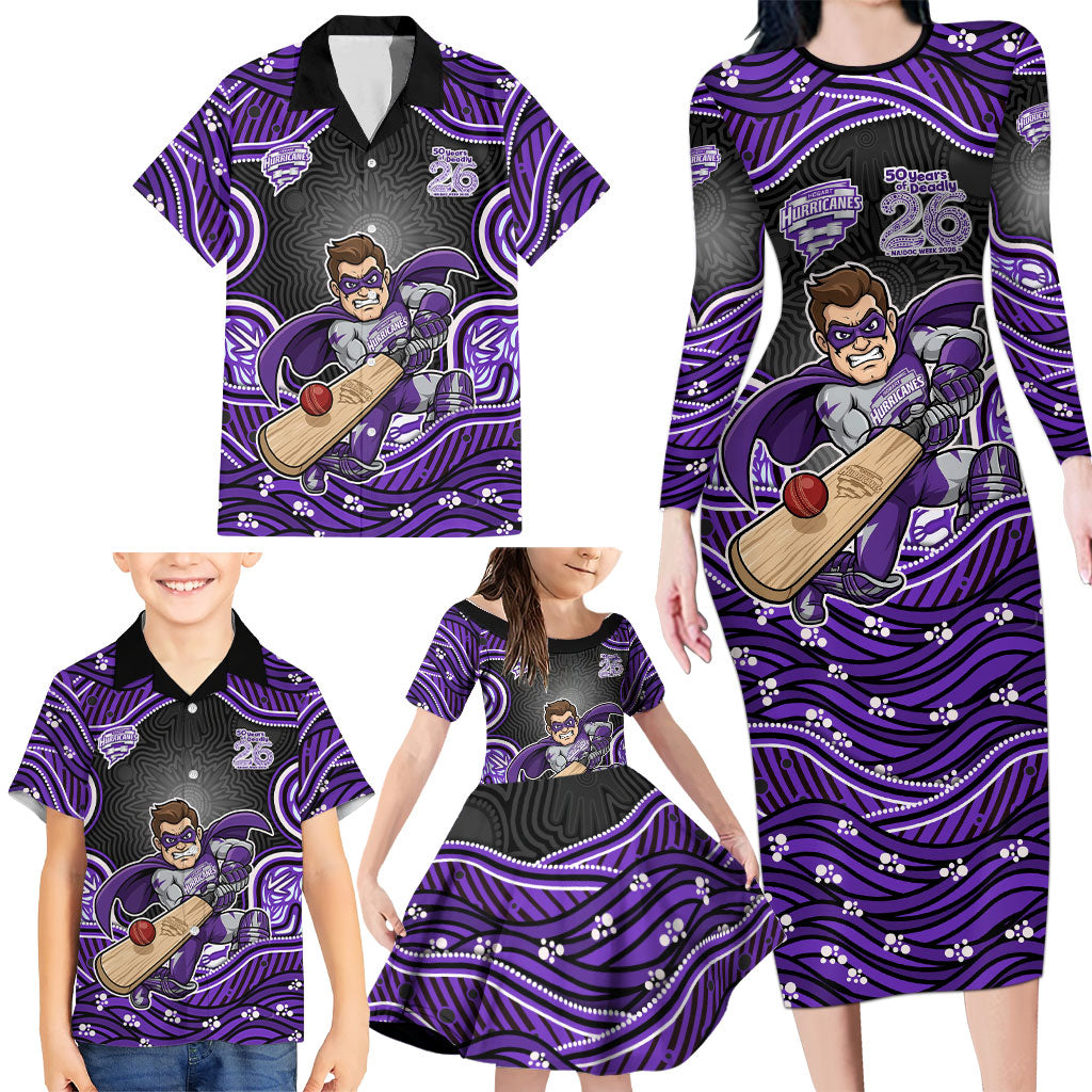 Hobart Hurricanes NAIDOC Week 2026 Family Matching Long Sleeve Bodycon Dress and Hawaiian Shirt Aboriginal Indigenous - 50 Years of Deadly