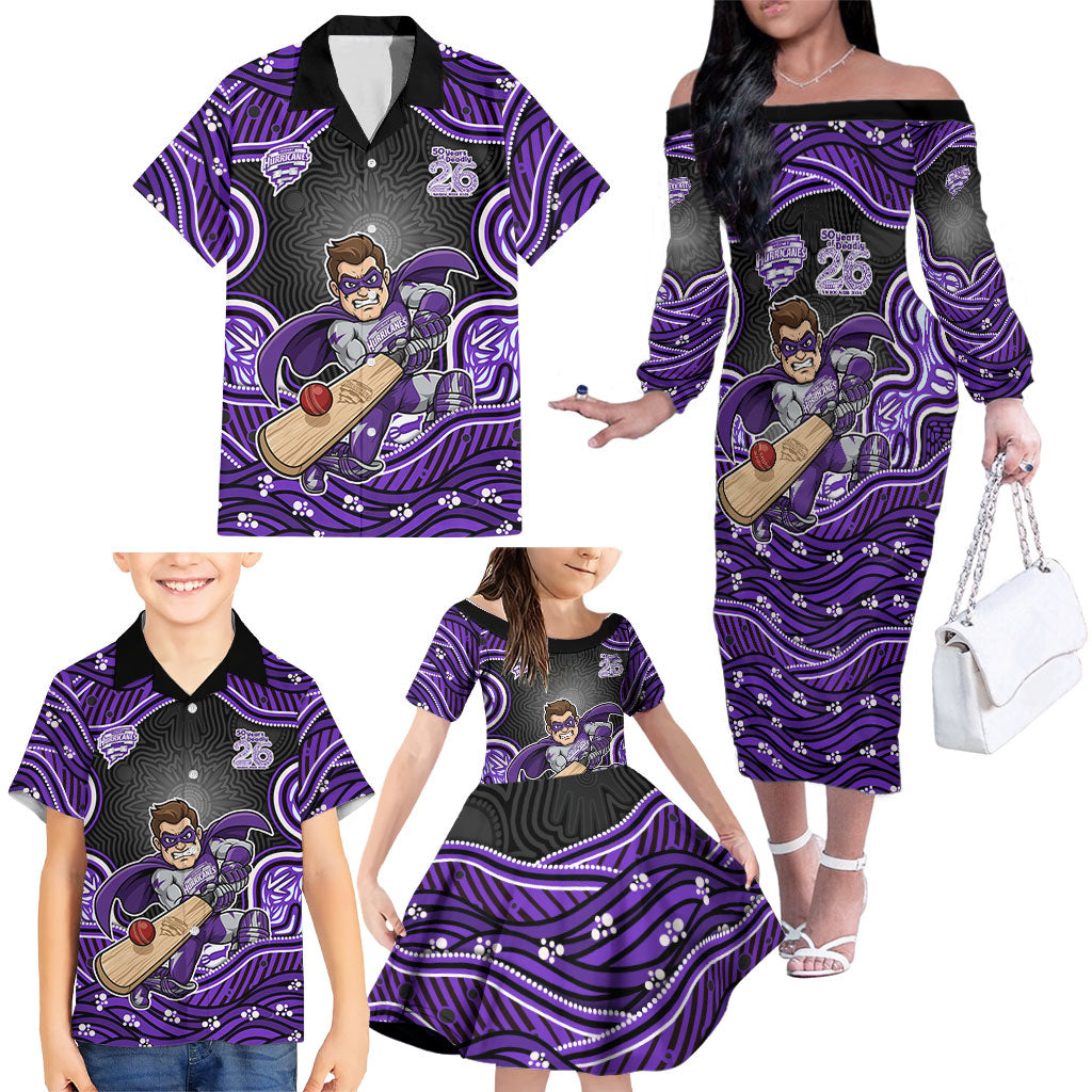 Hobart Hurricanes NAIDOC Week 2026 Family Matching Off The Shoulder Long Sleeve Dress and Hawaiian Shirt Aboriginal Indigenous - 50 Years of Deadly