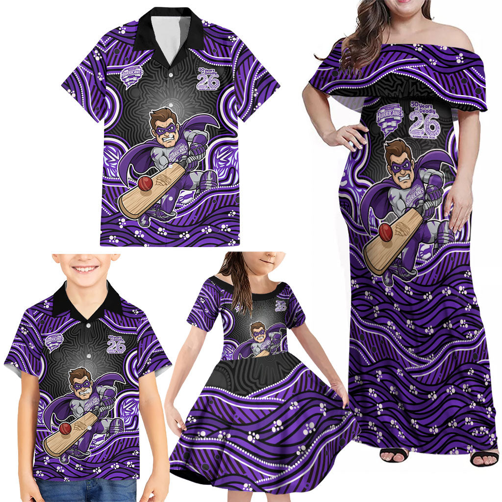 Hobart Hurricanes NAIDOC Week 2026 Family Matching Off Shoulder Maxi Dress and Hawaiian Shirt Aboriginal Indigenous - 50 Years of Deadly