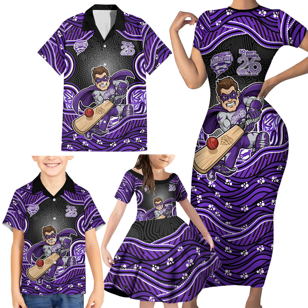 Hobart Hurricanes NAIDOC Week 2026 Family Matching Short Sleeve Bodycon Dress and Hawaiian Shirt Aboriginal Indigenous - 50 Years of Deadly