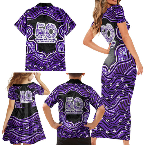 Hobart Hurricanes NAIDOC Week 2026 Family Matching Short Sleeve Bodycon Dress and Hawaiian Shirt Aboriginal Indigenous - 50 Years of Deadly