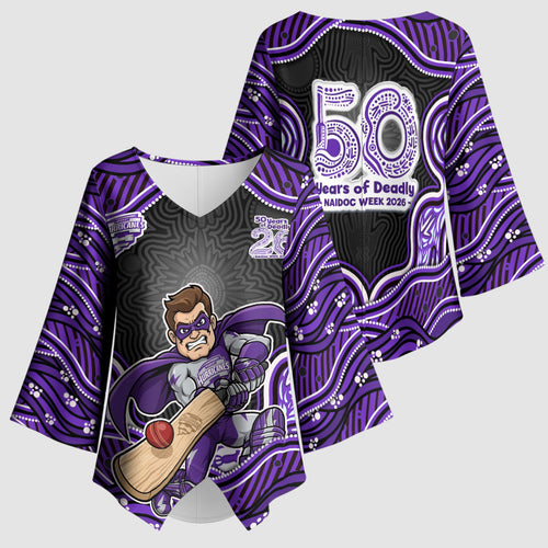 Hobart Hurricanes NAIDOC Week 2026 Kimono Sleeve Blouse Aboriginal Indigenous - 50 Years of Deadly