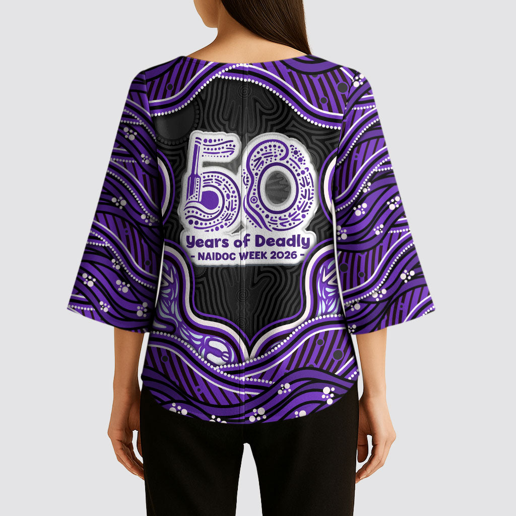 Hobart Hurricanes NAIDOC Week 2026 Kimono Sleeve Blouse Aboriginal Indigenous - 50 Years of Deadly