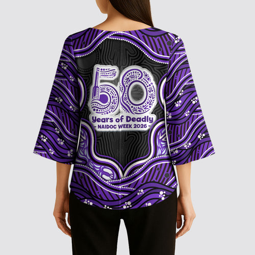 Hobart Hurricanes NAIDOC Week 2026 Kimono Sleeve Blouse Aboriginal Indigenous - 50 Years of Deadly