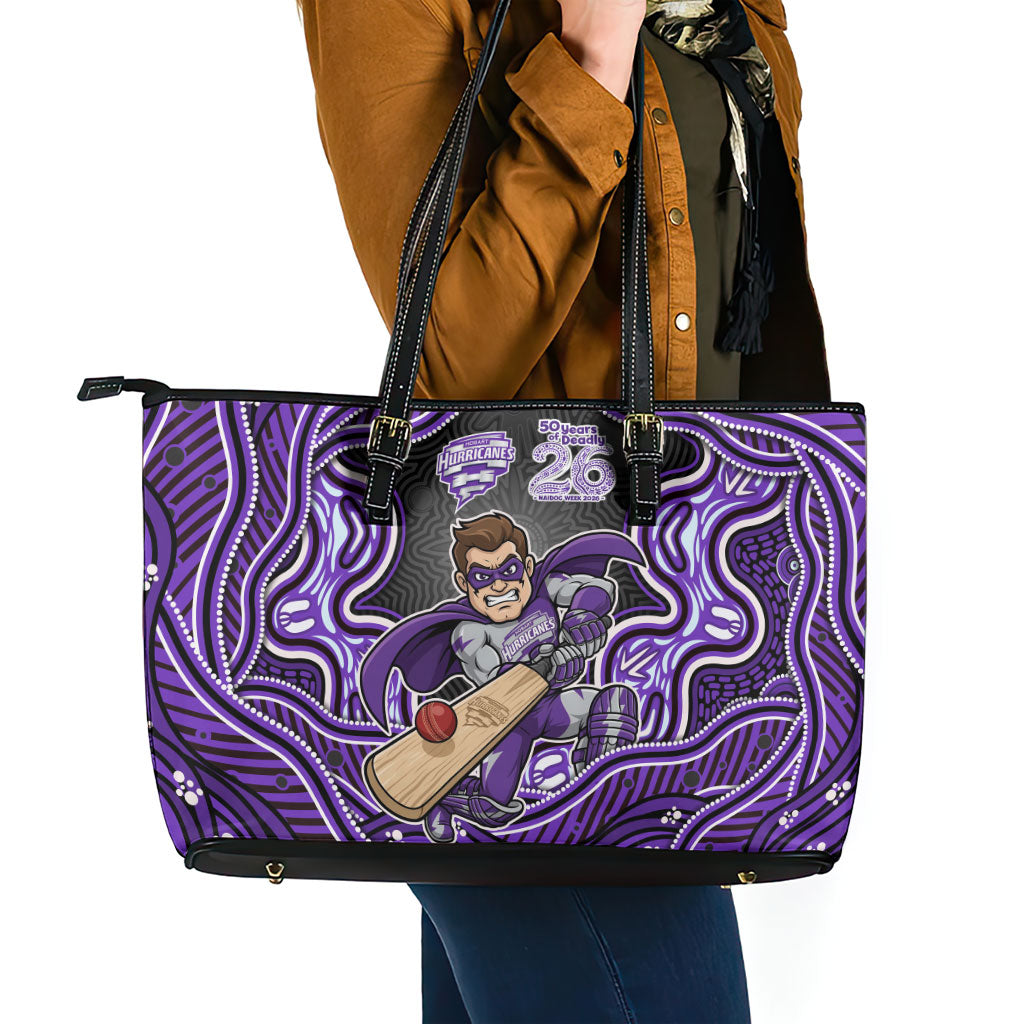 Hobart Hurricanes NAIDOC Week 2026 Leather Tote Bag Aboriginal Indigenous - 50 Years of Deadly