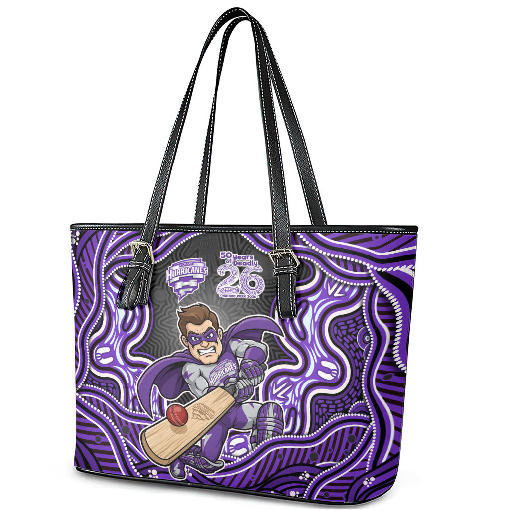 Hobart Hurricanes NAIDOC Week 2026 Leather Tote Bag Aboriginal Indigenous - 50 Years of Deadly